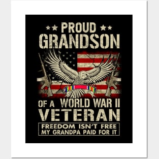 Proud Grandson of WWII Veteran - World War 2 Vet Posters and Art